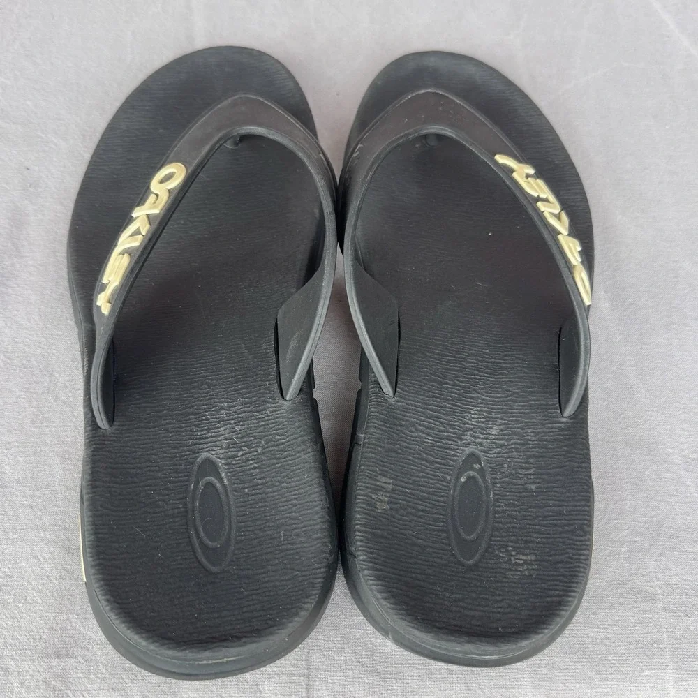 Size 6 - Oakley Men's B1B Flip‎ Flops Blackout Black